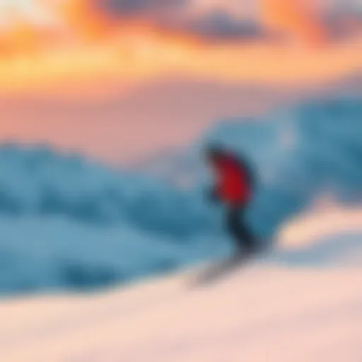 A skier on a snowy slope in Italy, showing beautiful mountains in the background.
