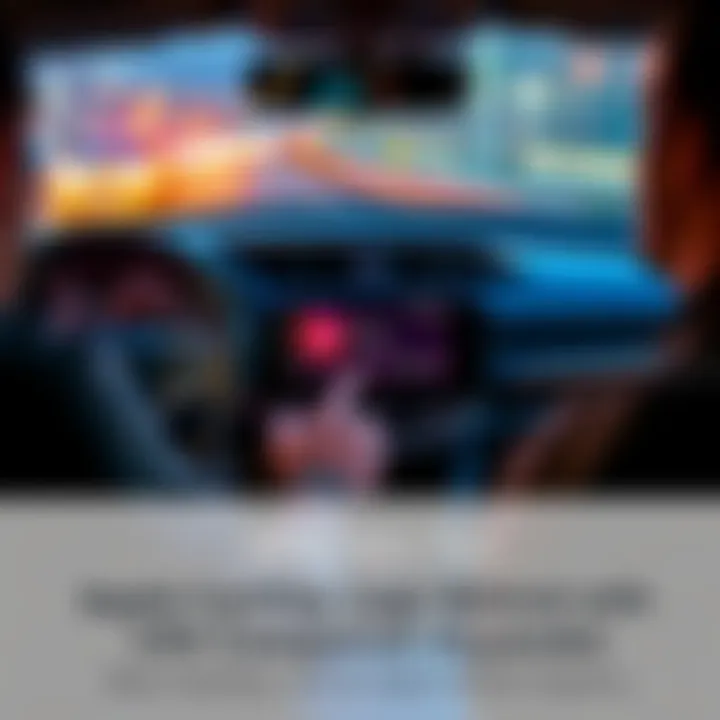 A frustrated driver interacting with a slow Apple CarPlay screen in a Honda CR-V, showing a delay in response compared to a nearby Hyundai vehicle
