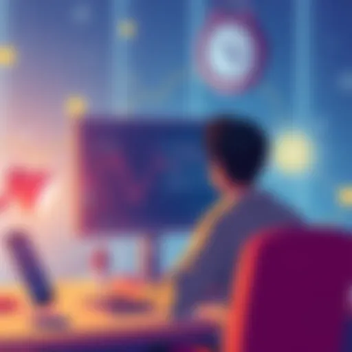 Slow Cross-Chain Swap Illustration An illustration showing a frustrated person waiting for a cross-chain token swap on their computer screen, with a clock indicating long wait times.