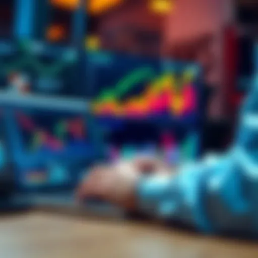 A person reviewing financial charts and graphs on a laptop, indicating small investments in XRP and market trends.