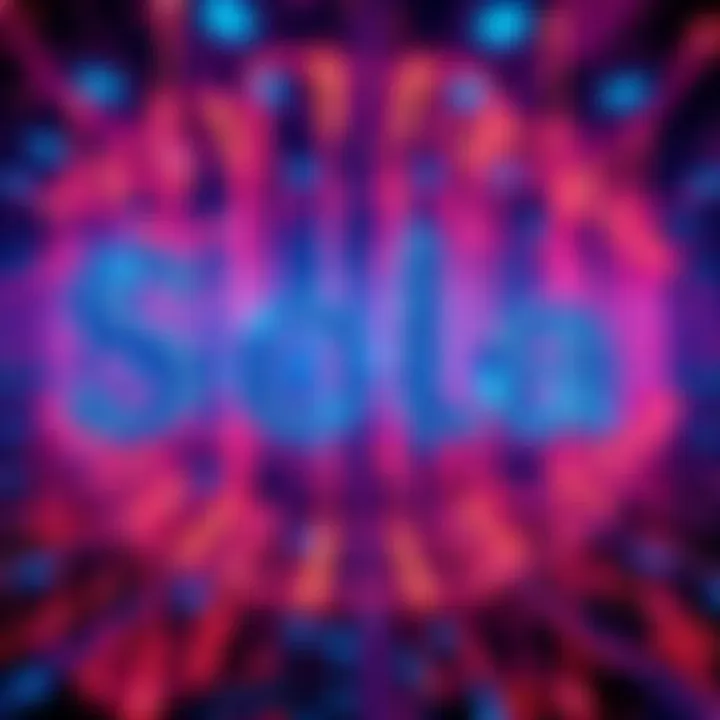 Solana Domain Concept A visual representation of Solana domains with human-readable names ending in .sol, symbolizing digital identities and payment systems.