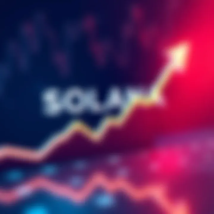 A graphic showing the Solana logo with an upward trend line indicating positive performance in July.
