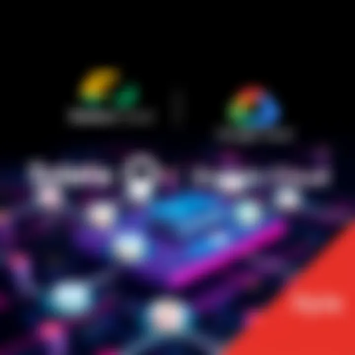 Graphic showing Solana and Google Cloud logos with a digital wallet connecting to various APIs represented as icons.
