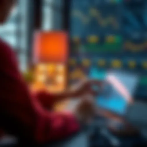 A person analyzing charts and graphs on a laptop, planning a Solana (SOL) investment strategy, with financial data displayed.