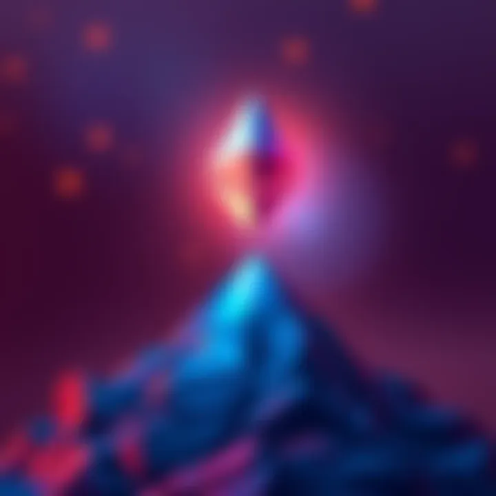 Illustration showing Solana's logo rising above Ethereum's logo, symbolizing the developer count shift