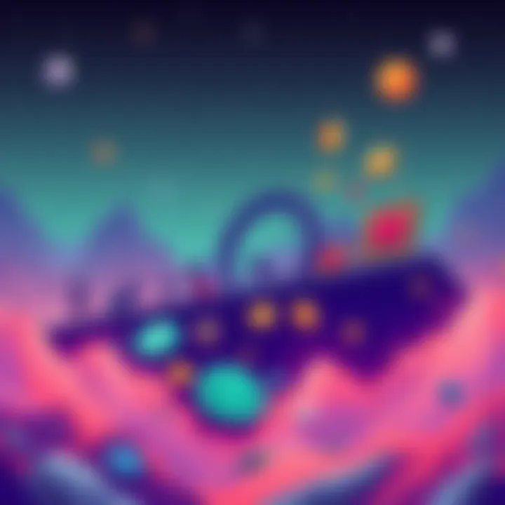 An illustration depicting various tokens in the Solana ecosystem showing their growth from meme coins to established projects, against a backdrop of shifting trends in cryptocurrency.