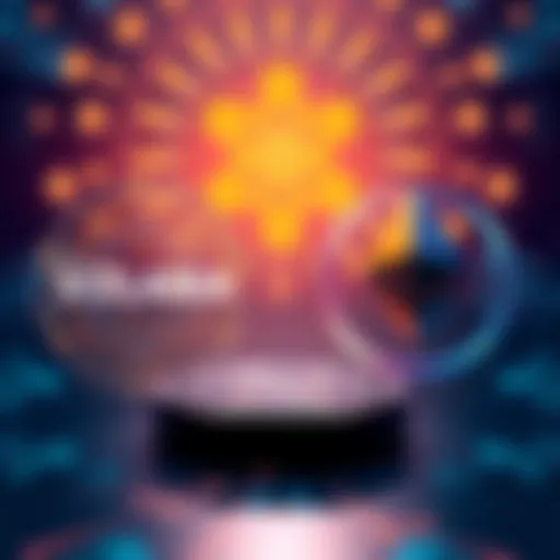 A side-by-side visual comparison of Solana and Ethereum logos with user-friendly icons representing decentralized finance.