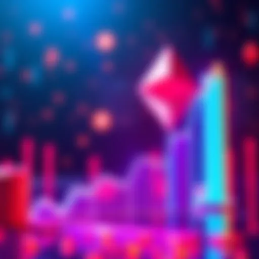 Graph showing Solana's potential growth compared to Ethereum, with upward trends and crypto symbols in the background