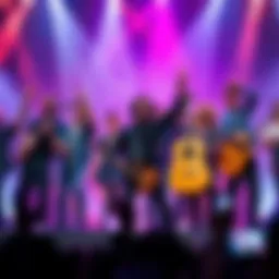A group of solo artists celebrating their comeback with instruments and artwork