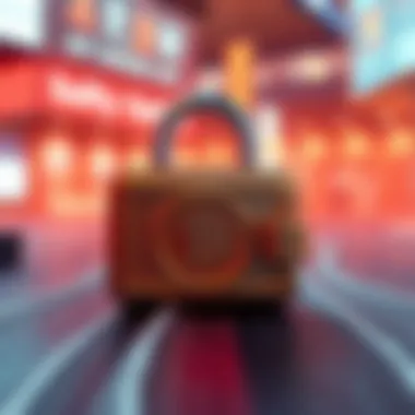 A digital representation of a locked cryptocurrency wallet symbolizing the freeze on withdrawals from South Korea's largest crypto exchange after a hack.