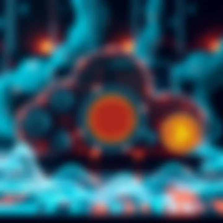 A visual representation of cloud engines symbolizing security and autonomy, with digital elements and resource management graphics.