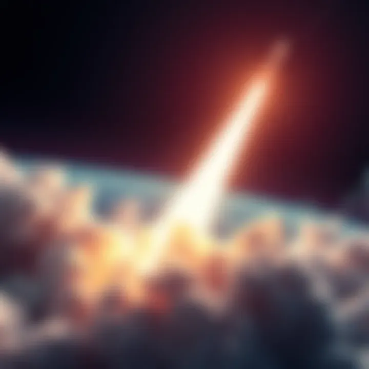 SpaceX IPO Launch Day A rocket launching into space with a financial chart overlay indicating rising stock prices, symbolizing SpaceX's potential IPO excitement.