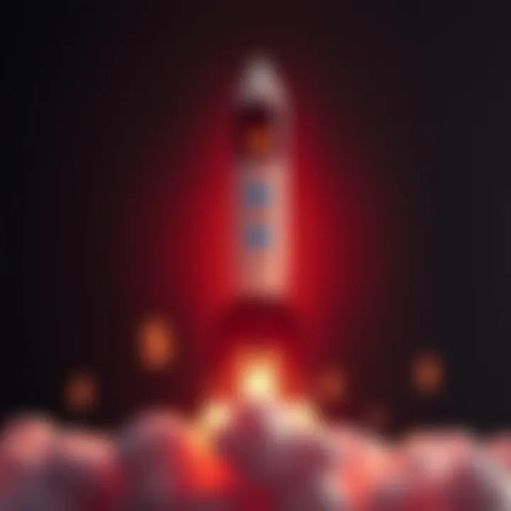 A graphic showing a rocket representing SpaceX with investment symbols and dollar signs, indicating an IPO opportunity.