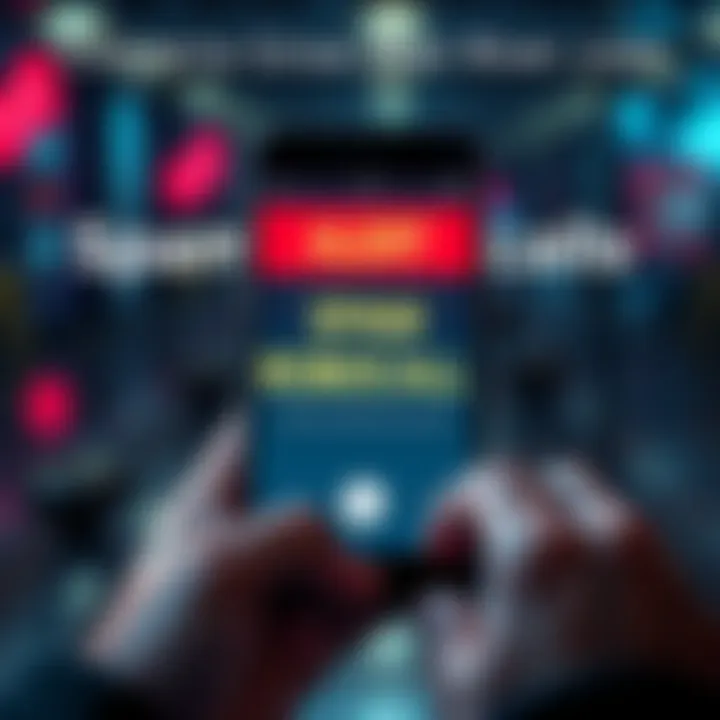 A phone displaying a spam call notification with a worried user looking at the screen.