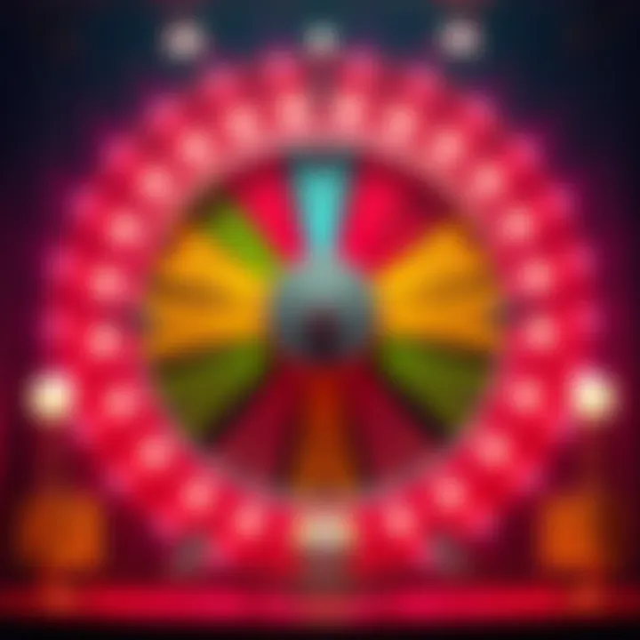 A colorful spin-the-wheel setup with various ticket options displayed, showcasing the confusion of the ticket system.