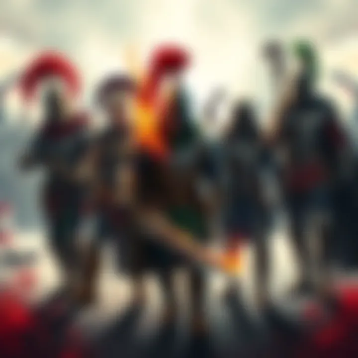 A group of five unique characters from Squad Deripio, featuring Ignis the fire spout and Malignus the flayer, ready for battle.
