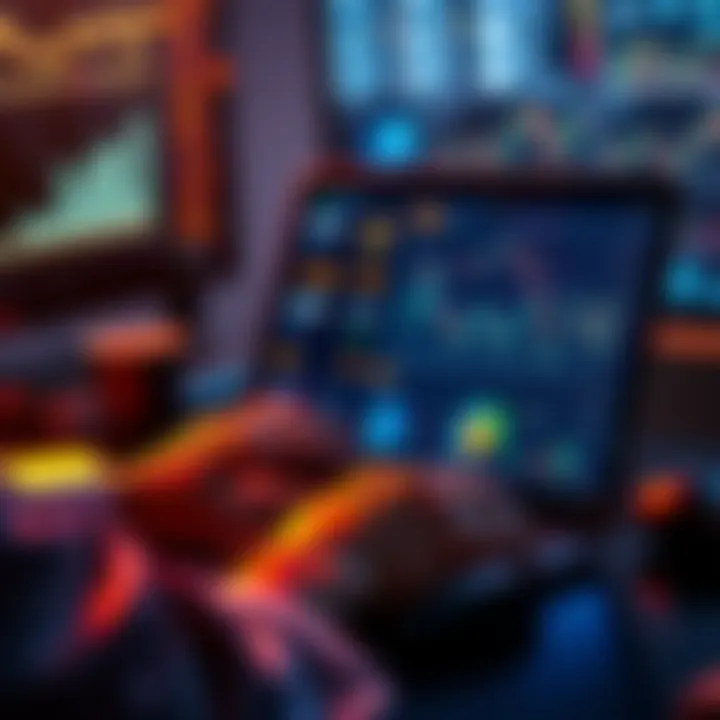 A person analyzing DeFi platforms on a laptop with graphs and charts related to stablecoin yields on the screen