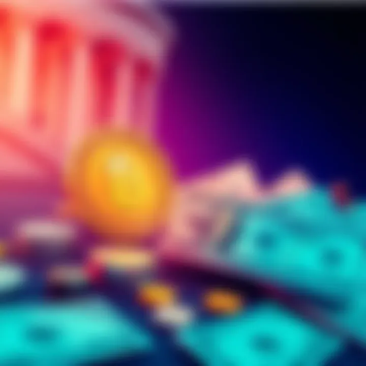 An illustration showing stablecoins being exchanged for U.S. Treasury bills, symbolizing the GENIUS Act's impact on the economy.