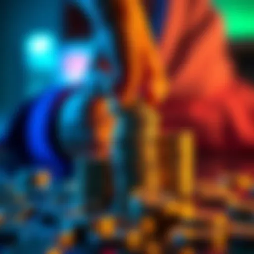 A person humbly stacking shiny coins reflecting cryptocurrency wealth