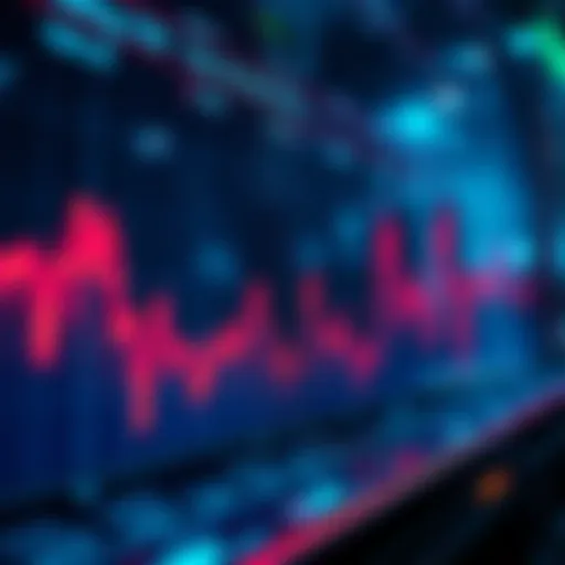 A graph showing declining trading activity and prices in a market