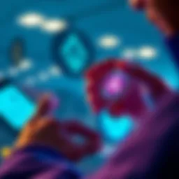 A person using Pera wallet on a smartphone, showcasing the staking features of Algo cryptocurrency