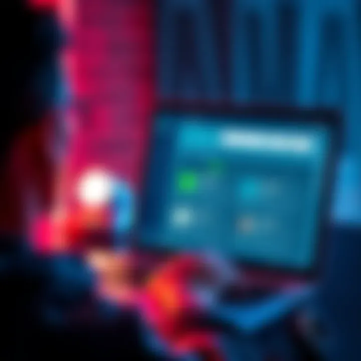 A person looking at a laptop screen displaying Solana staking platforms and reward rates