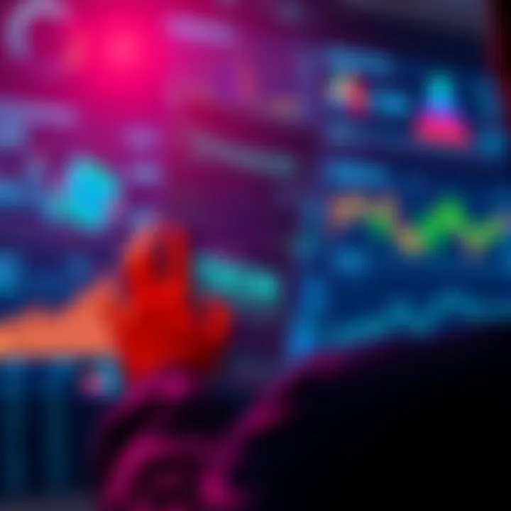 A person examining charts and graphs related to staking Tron cryptocurrency, showing potential earnings and trends.