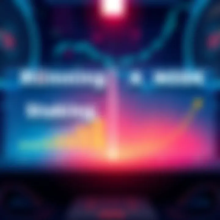 A visual comparison of staking tokens and running a node, showing graphs of potential returns and hardware setups.