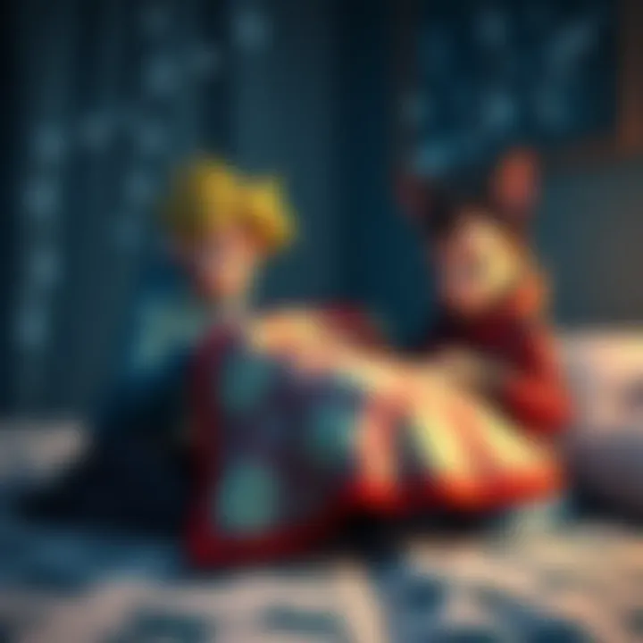 Star and Jinx inspecting their quilt for quality and warmth before gifting to friends