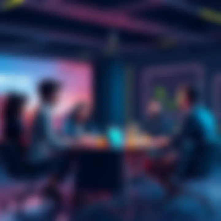 A diverse group of startups discussing stablecoin options for liquidity and stability