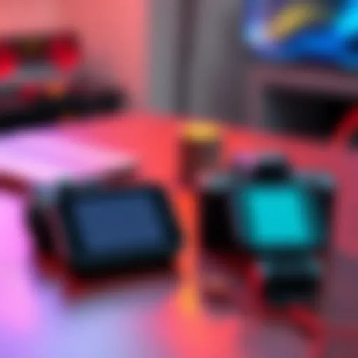 A close-up view of a Stax device next to a Flex device, highlighting their features and design differences