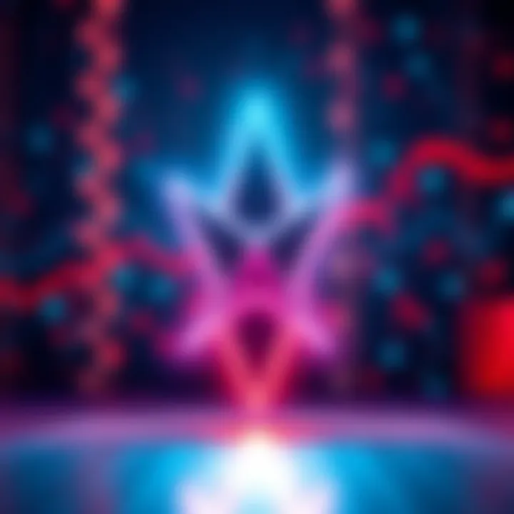 The Stellar logo with a glowing star effect on a digital background representing cryptocurrency growth.