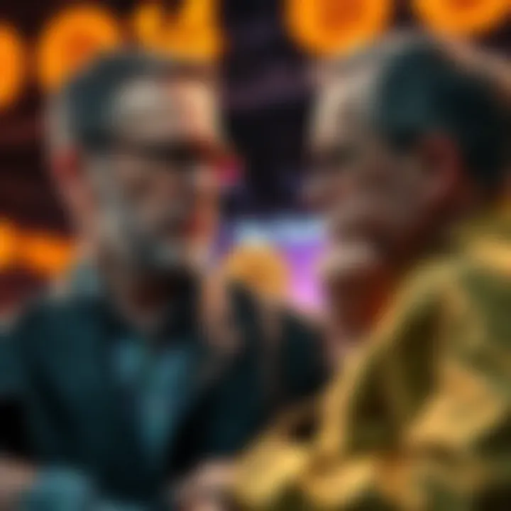 Steve Patterson expressing doubts about BCH's future while Roger Ver listens quietly, highlighting tension in the BCH community.