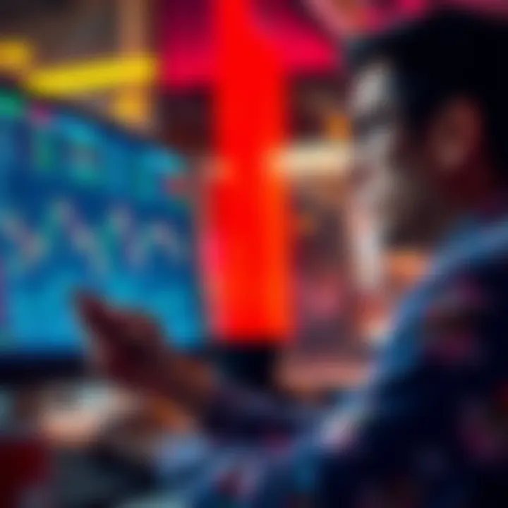 An investor reviewing stock performance charts with a focus on a declining trend, indicating a recent liquidation of assets.