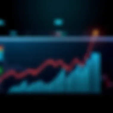 A graph showing stocks trending upwards while cryptocurrency values drop, illustrating the contrasting market movements in 2025.