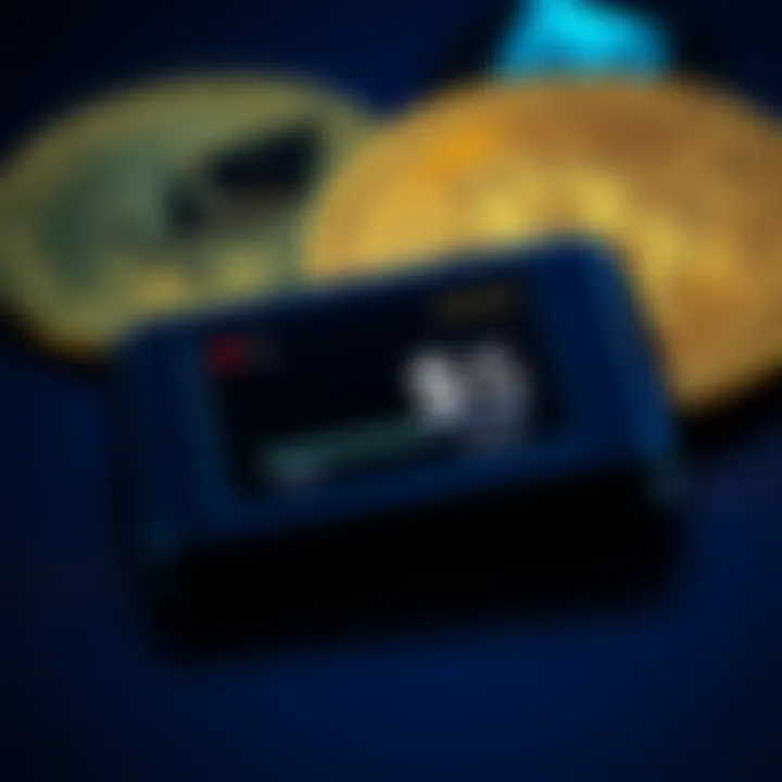 A Ledger Nano S wallet with a display showing an empty balance, symbolizing lost funds. Background features Bitcoin and Ethereum symbols.