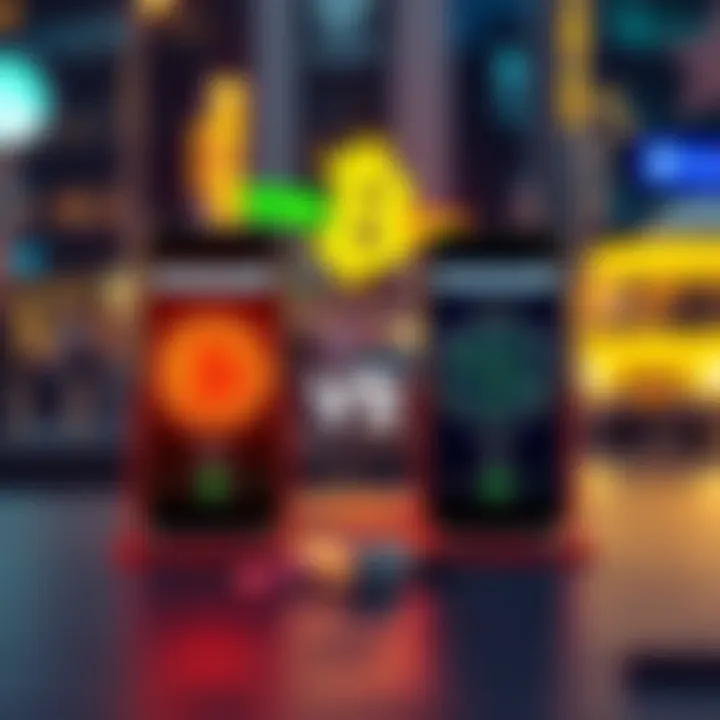 A graphic comparing Strike and Cash App features for Bitcoin transactions with icons representing each app.