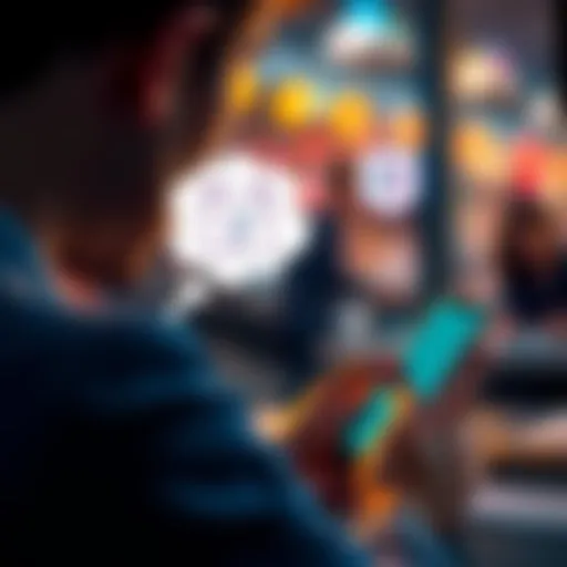 A person looking at a smartphone while considering subscription options, with a thought bubble showing a calendar for a one-year subscription and an app icon for casual use.