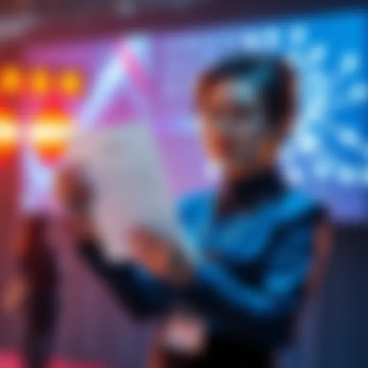 Sunny Lu presenting a letter discussing VeChain's future and integration of AI and blockchain.