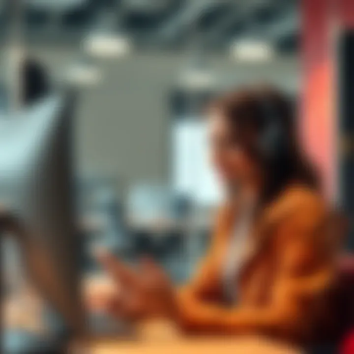 Support agent Jen assisting a customer with billing issues over the phone, showing a friendly and professional demeanor.