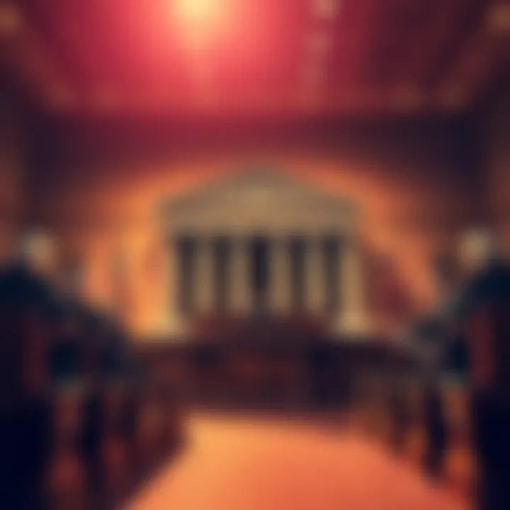 Supreme Court justices sit at their bench discussing tariffs in a courtroom setting