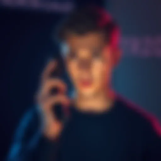 A concerned person holding a phone with a worried expression, symbolizing a scam alert about a call from Trezor.