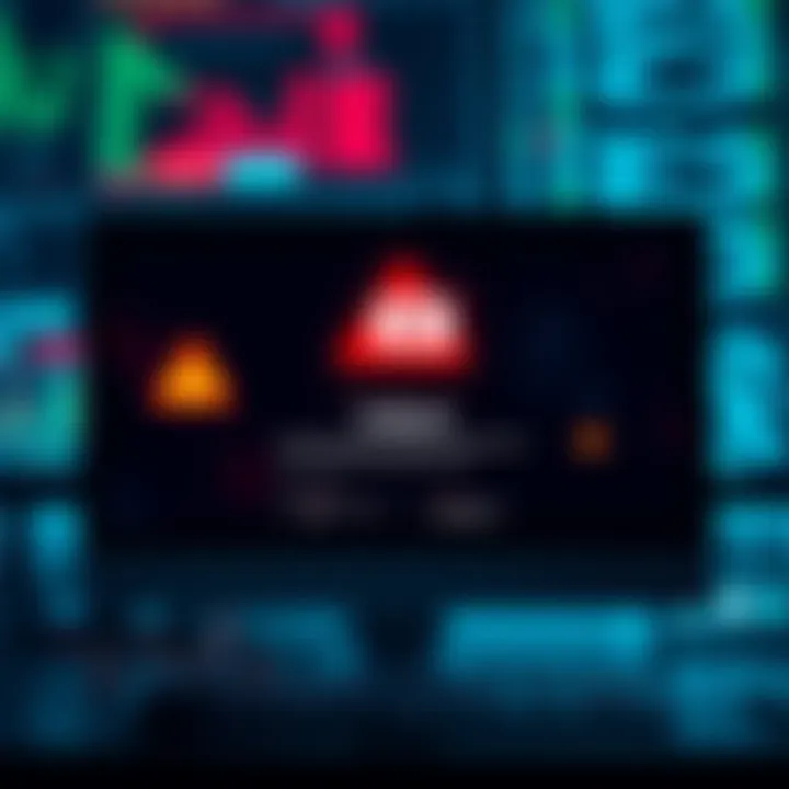 A computer screen displaying a suspicious email from talbot@ with warning signs, indicating possible scam concerns