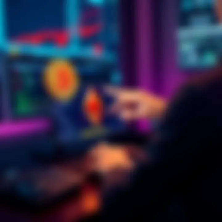 Swapping BTC for ETH A person using a computer to swap Bitcoin for Ethereum on a digital platform