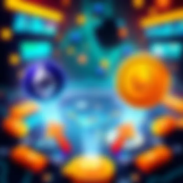 Illustration of Ethereum and Monero icons with arrows showing the exchange process