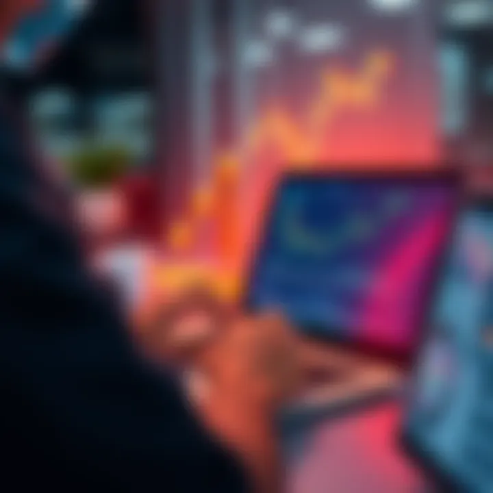 A person using a decentralized exchange on a laptop to swap stETH for ETH, showcasing a digital trading interface with charts and tokens.