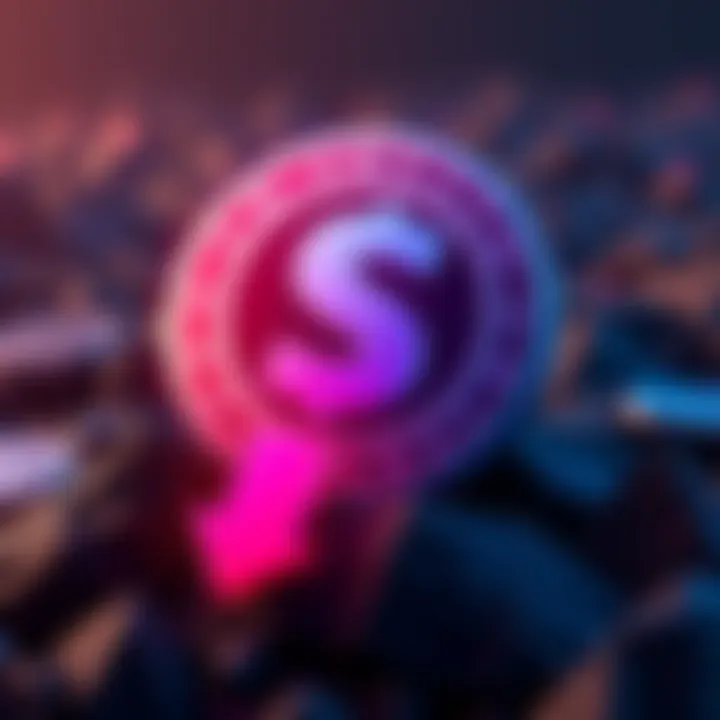 SweatCoin logo with a downward arrow symbolizing its 99.7% crash in value.