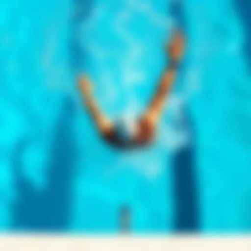 A swimmer practicing various strokes in a clear blue pool, focusing on technique and form.