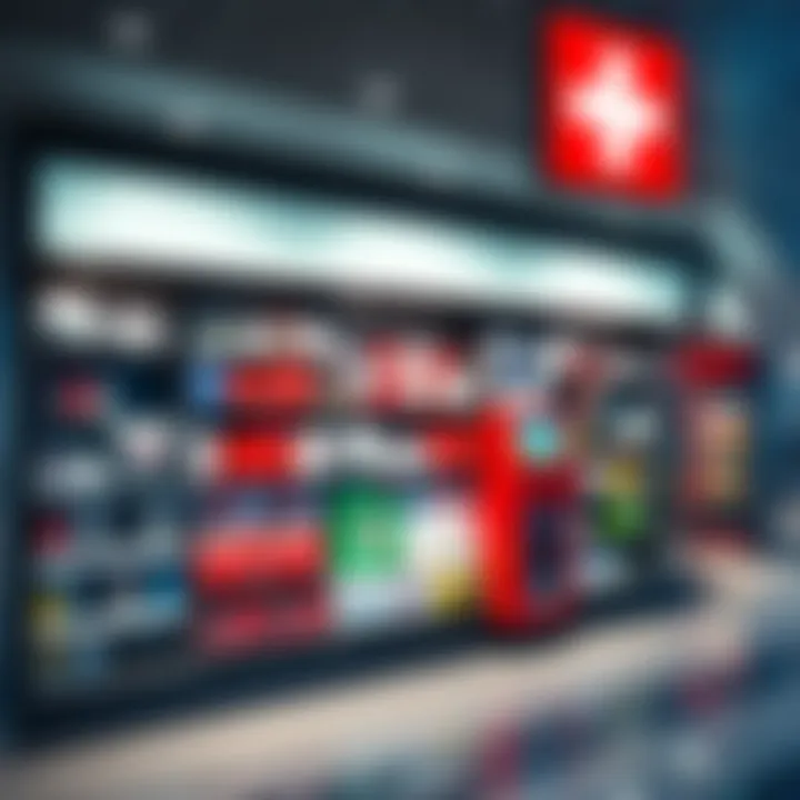 New Products at Swiss Post Office A display of new and unique products available at a Swiss post office, showcasing various items for customers.