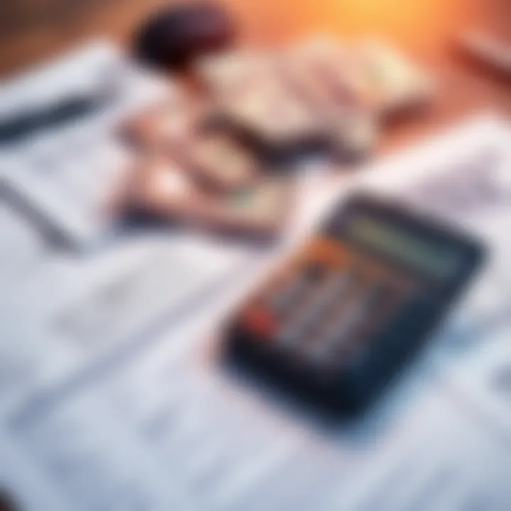 A tax form, calculator, and money scattered on a table, illustrating tax filing confusion and eligibility criteria.